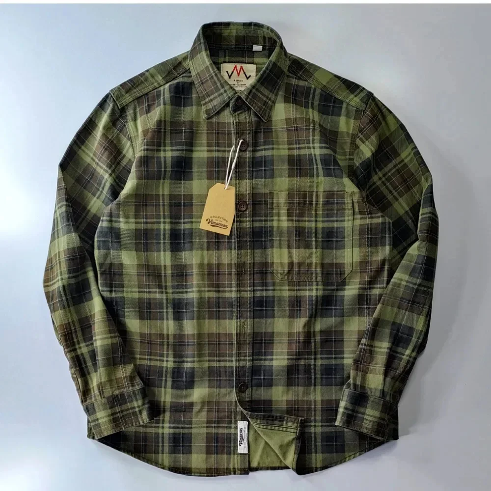 

Весенне-осенняя новая хлопковая потертая мужская повседневная клетчатая рубашка, толстое пальто с длинными рукавами