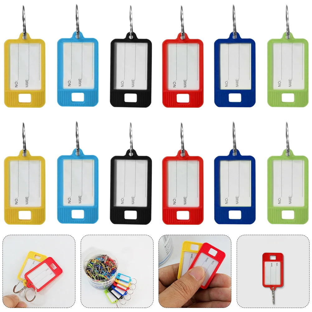 

50pcs Plastic Key Tags Number Classified Tags Kraft Paper Name Pp Small Categorized Keychain Label Travel Luggage Tag ID Tag