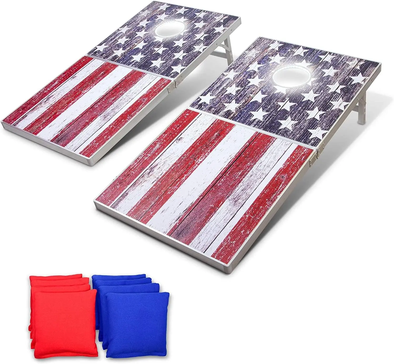 

4 x 2 ft Regulation Size Aluminum Cornhole Game Sets – Choose LED Lights or Standard