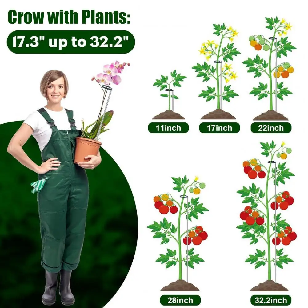 5pcs Adjustable Aluminum Plant Support Stakes Extendable Tomato Stakes Disassemble for Amaryllis Monstera Vegetables