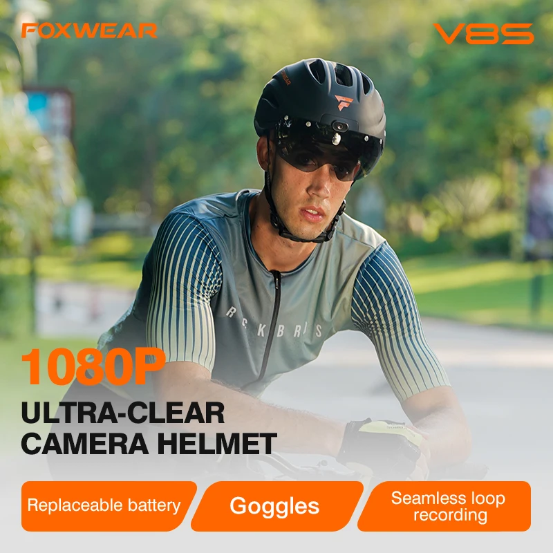 

Интеллектуальный велосипедный шлем со встроенной видеорегистратором, Bluetooth и ветрозащитным экраном для горных велосипедов, полушлем.