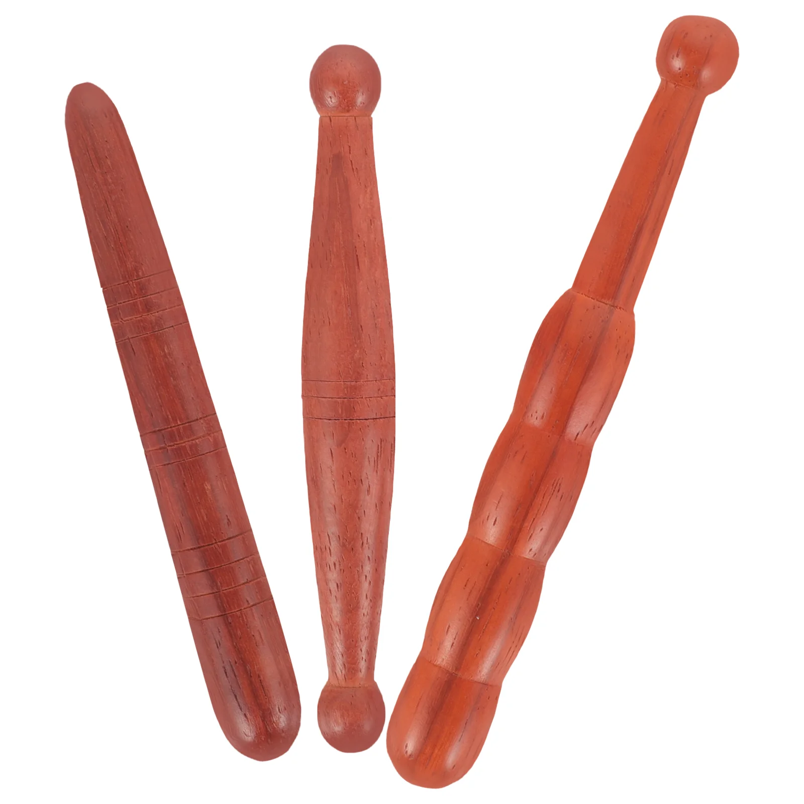 3 Pcs Acupoint Massage Tools Wood Round Rod Portable Sticks Practical Massager