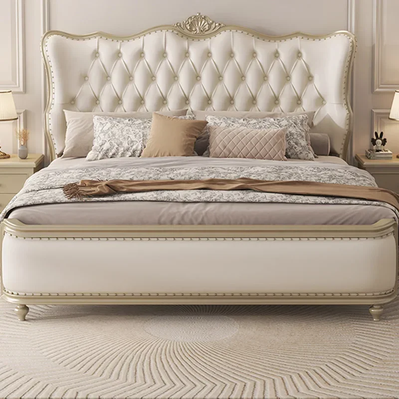 

/Aesthetic Modern Bed Quilts Vintage Bedroom Luxury Headboard Double Beds King Size Camas Matrimonial Garden Furniture Sets