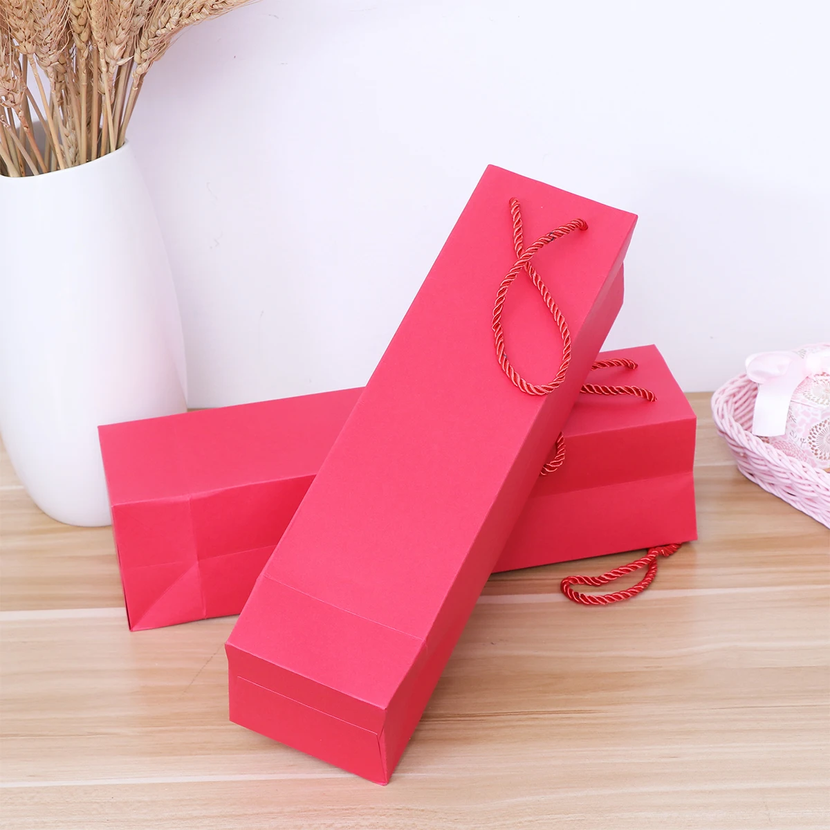 

10pcs Single Red Wine Bottle Bags Kraft Paper Tote Black Gifts for Bottles Eco Friendly Reusable Biodegradable Packaging