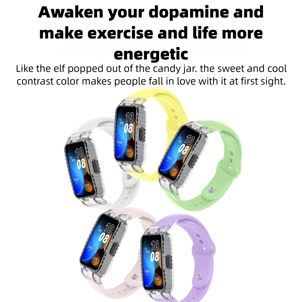 Pulseira de relógio com fivela reversa para huawei band 8/8nfc/9/9nfc/10 liberação rápida respirável silicone ajustável pulseira smartwatch unissex