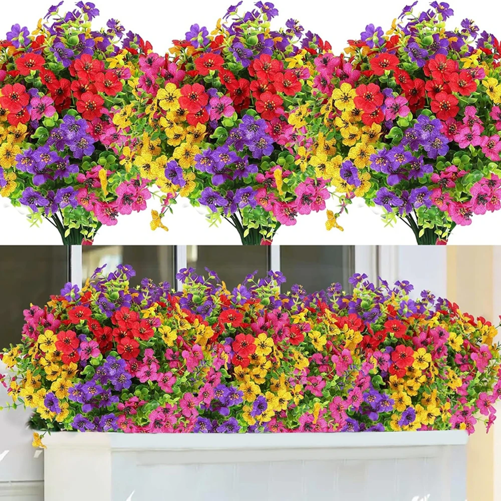 

10Pcs Artificial Flower Plant Violet Eucalyptus Wedding Wreath Decor Home Room Outdoor Garden Yard Bonsai Festival Party Diy Box