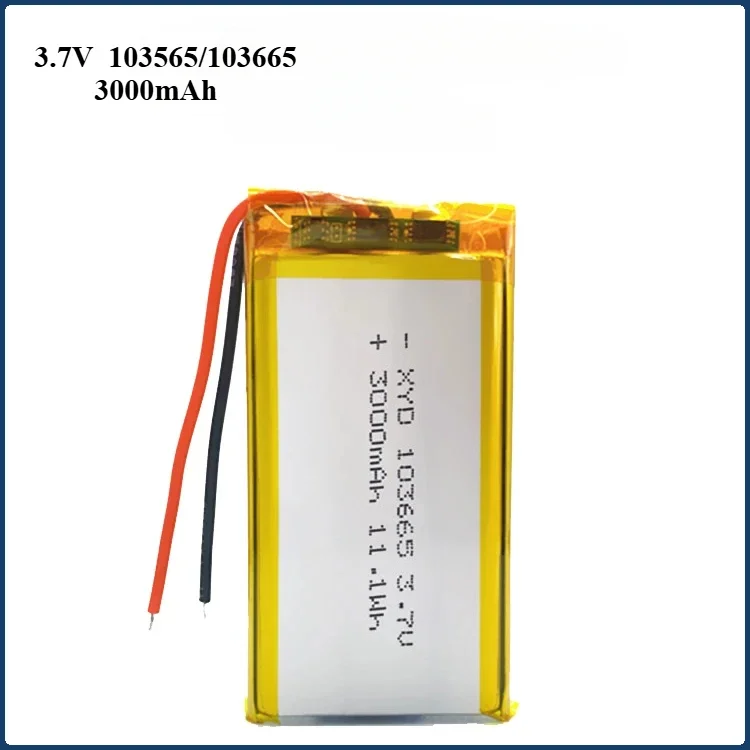 103565/103665 3000mAh 3.7V Polymer Lithium Battery for Beauty Equipment Small Appliances LED Lights Driving Recorder