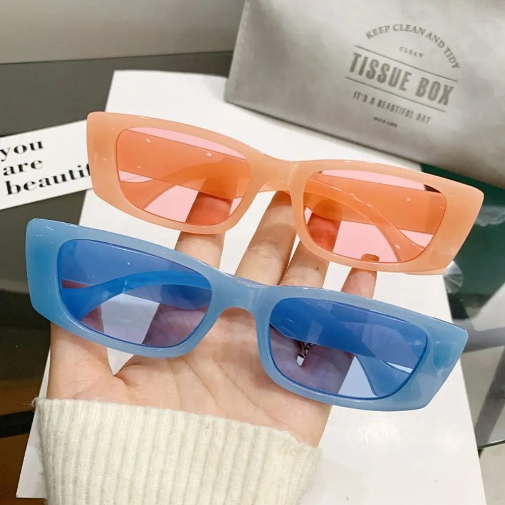 Fashion Candy Color Rectangle Sunglasses UV Protection Full Framework Square Sunglasses Eyeglasses for Men & Women