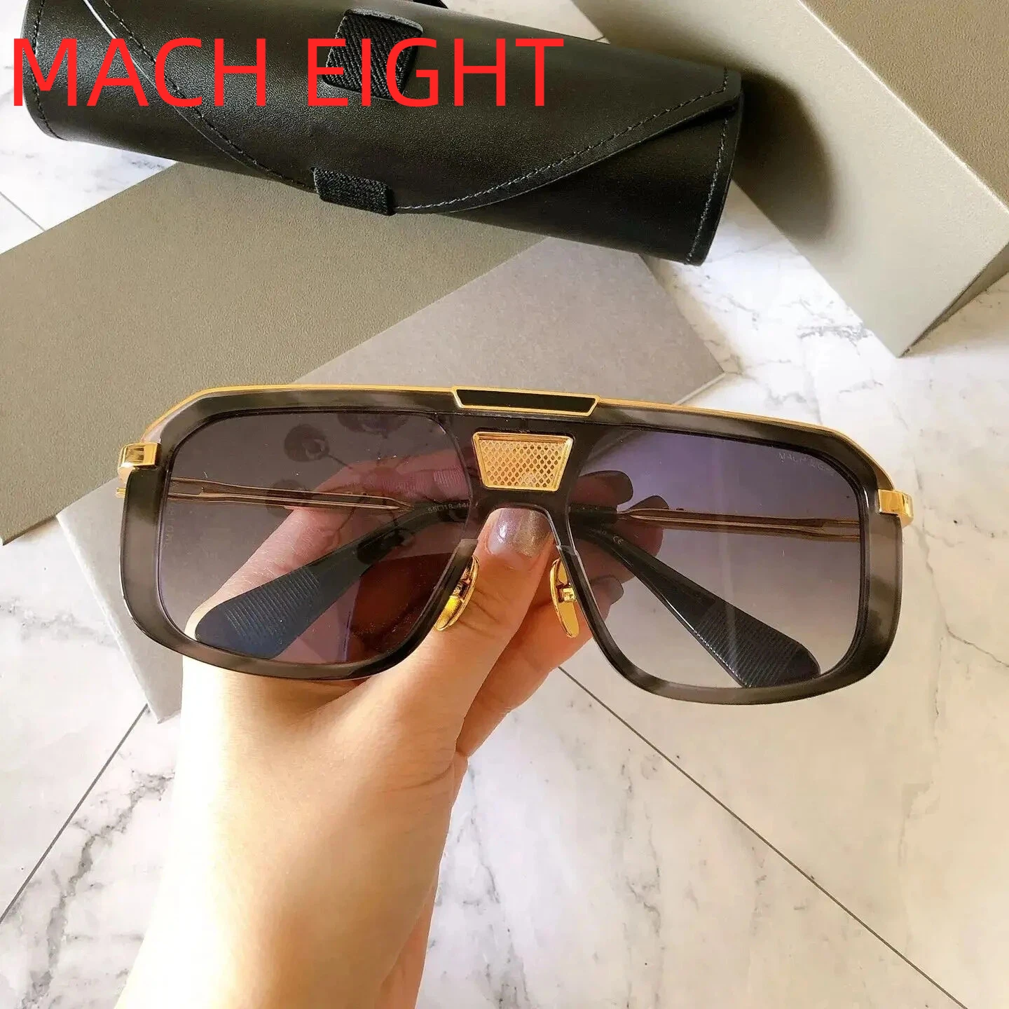 

New DT MACH EIGHT Popular Luxury Designer Casual UV400 Womens Sunglasses Premium Alloy+Acetate Frame Men's Sun Glasses With Box