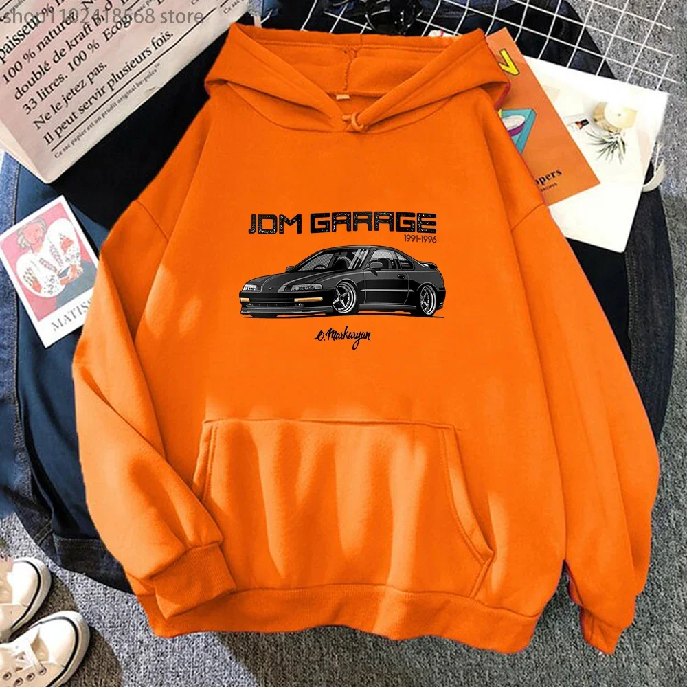 JDM Hoodie Men CRX Initial D Anime Seatshirts Japan Car Print Streetwear Women Vintage O-Neck Winter Casual Harajuku Boy Tops