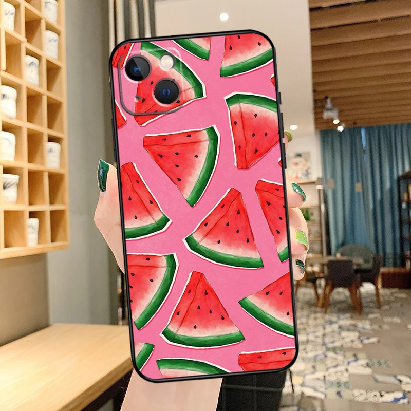 Cute Summer Fruit Watermelon Case For iPhone 14 15 16 13 12 11 Pro Max XR XS X Plus 12 13 Mini Phone Cover