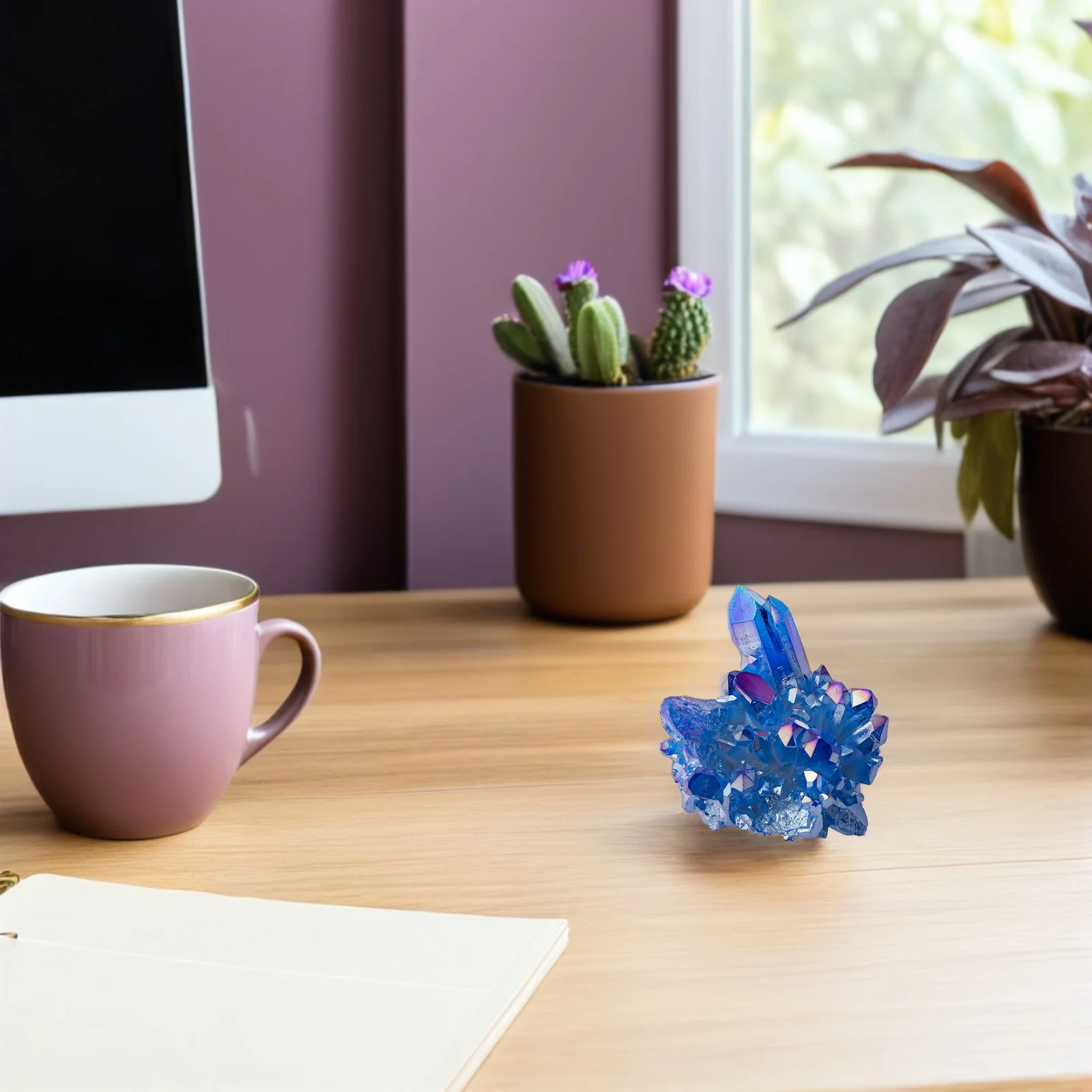 

Natural Crystal Cluster Blue Crystal Stone for Fish Tank Aquarium Decor DIY Crafts Handmade Ornament Natural Stones Decoration