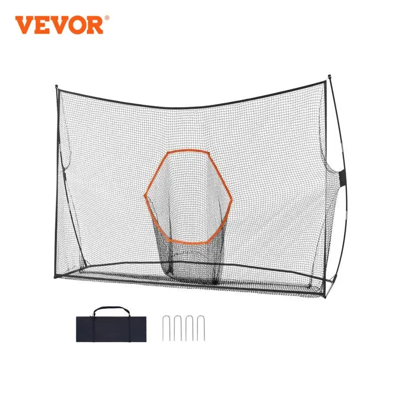 VEVOR Golf Practice Hitting Net, Huge 10.8x7ft Golf Net, Personal Driving Range for Indoor Outdoor Use, Portable Home Golf Aid N