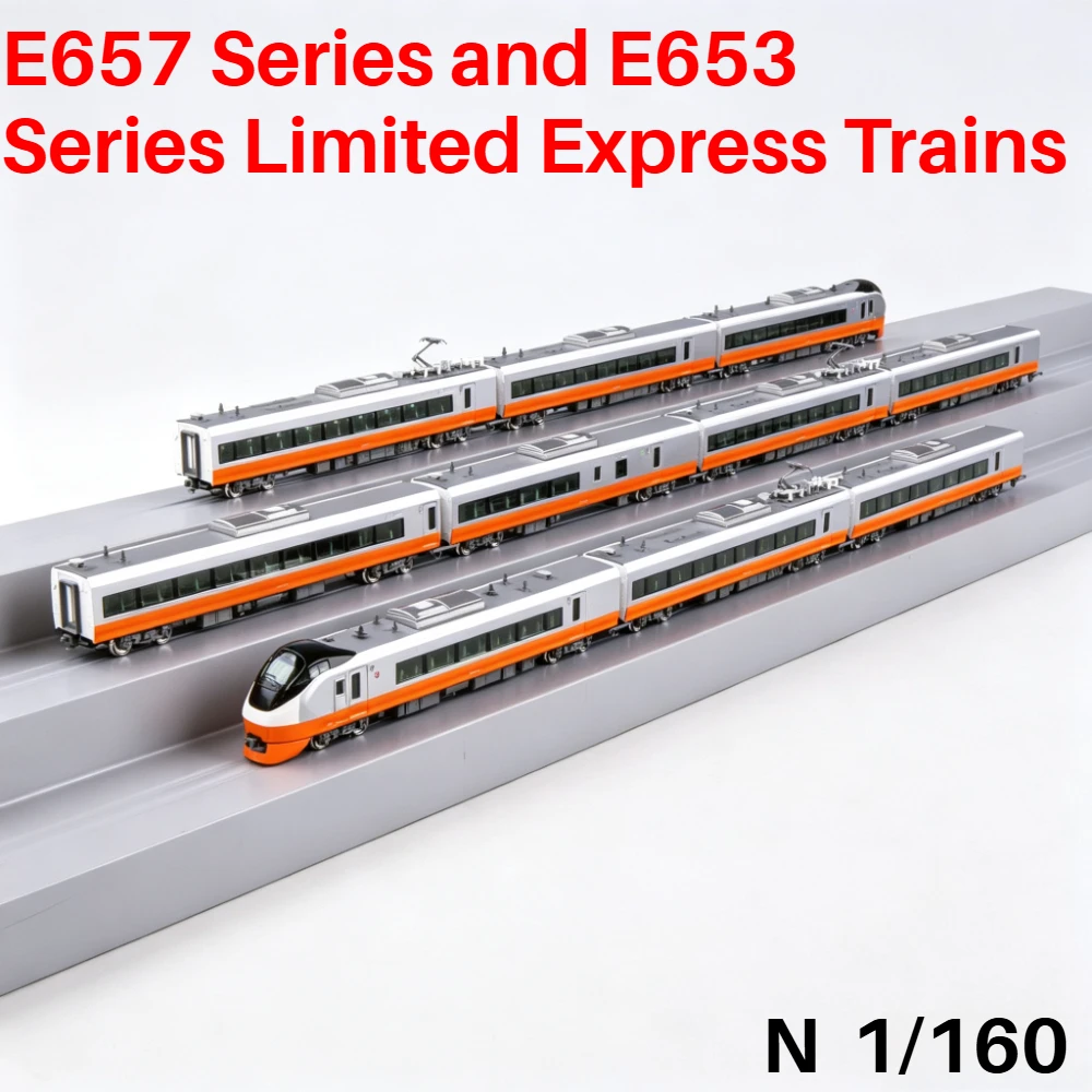 KATO N Scale 1/160 10 Car Orange Train Set 10‑1874 E657/E653 Limited Express EMU Railway Hobby Model Gift for Adults