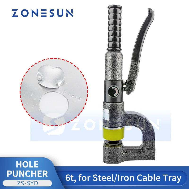 

ZONESUN Portable Hydraulic Punching Machine Punch Round Hole For Steel Metal 32 Round Hole Digger Opener ZS-SYD