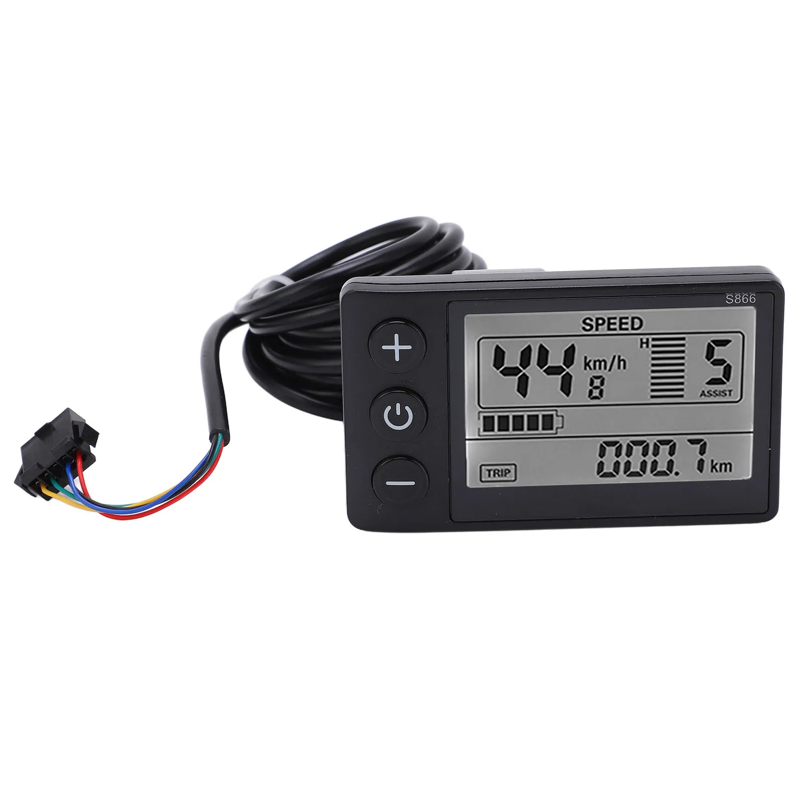 S866 Elektrische Display Lcd Meter 24V 36V 48V Elektrische Scooter Bedieningspaneel Met Stekker Elektrische Fiets Lcd-Display Meter - afbeelding 1
