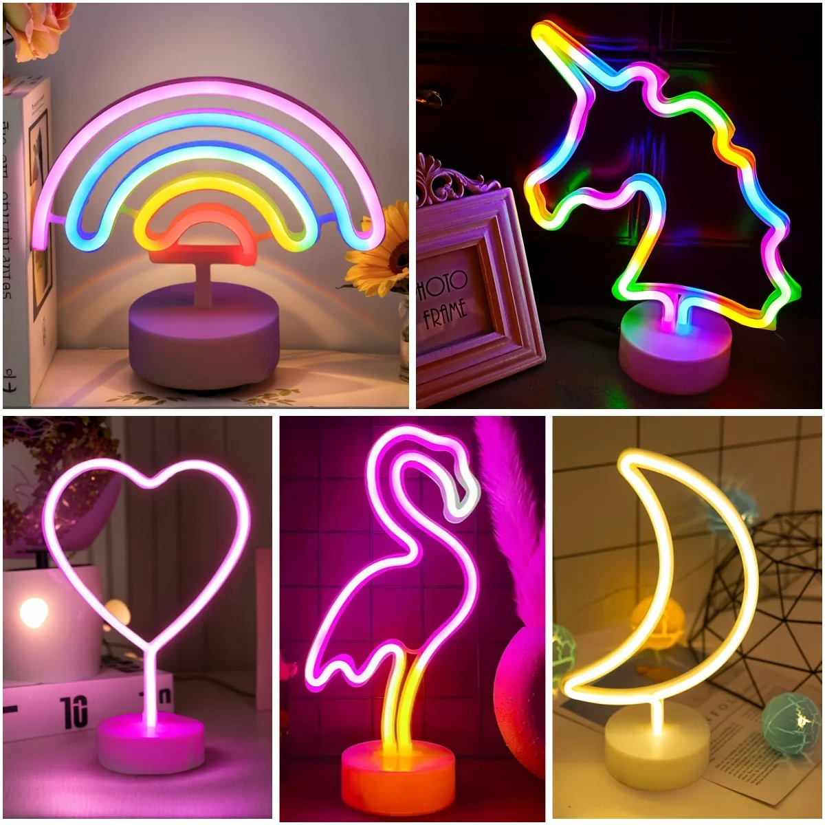 1PC Luce al neon da tavolo USB/alimentata a batteria per la stanza Festa di compleanno Decorazione di nozze Ideale per la festa della mamma Regalo di San Valentino