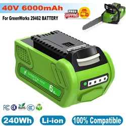 40v 6000mAh Battery For Greenworks 29462 40V Rechargeable Battery For 29472 29282 Power Tools Batteries For GreenWorks 29462