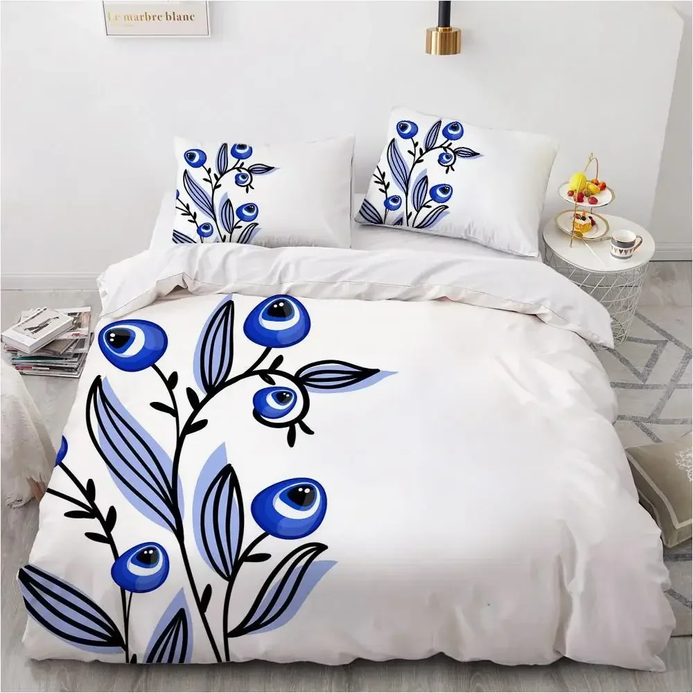 Mandala Duvet Cover Set Hamsa Hand With Inner Eye Evil Eyes Eastern Art Print Twin Bedding Set Teens King Polyester Quilt Cover