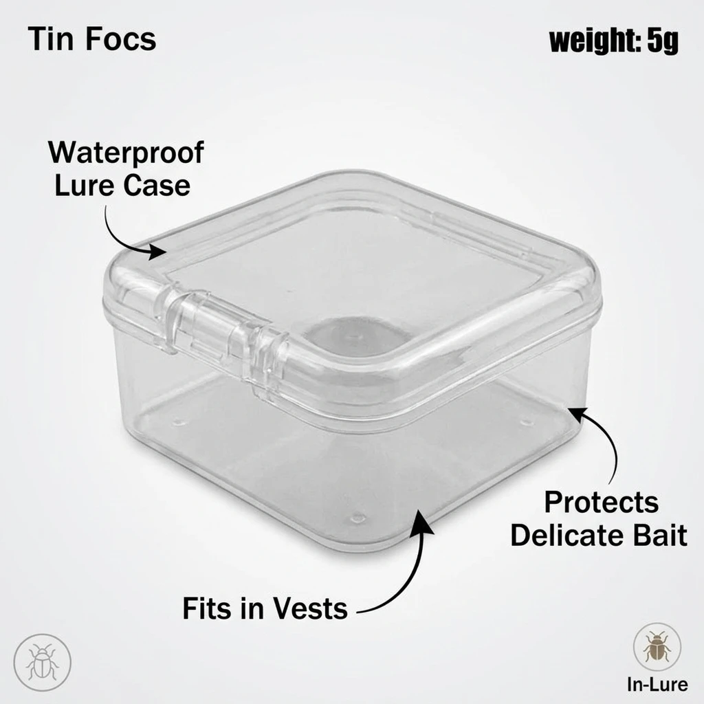 Clear Fishing Lure Box Square Tackle Organizer for Saltwater Freshwater Minnow Soft Baits Waterproof Durable Case