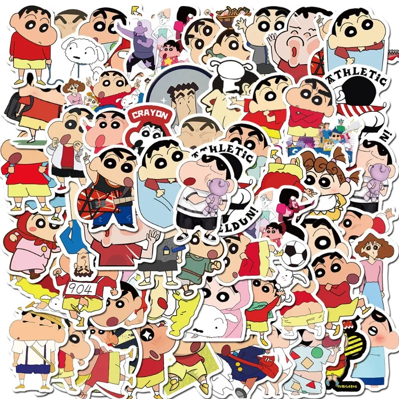 50pcs Japanese Cartoon Crayon Shin-chan Graffiti Stickers Suitcase Computer Trolley Case Guitar Waterproof Decorative Stickers