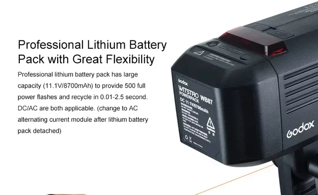 Df แฟลชสตูดิโอสำหรับ AD600B Goodox พร้อม TTL 600W GN87ซิงค์ความเร็วสูงไร้สาย2.4G แฟลชถ่ายภาพ8700mAh