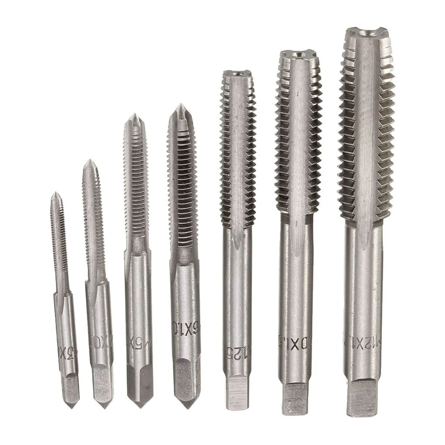 

A53Q-7Pcs M3 To M12 Metal Hand Screw Machine Metric Taper Plug Tap & 10Pcs HSS 1/8 Inch (3Mm) Shank Woodworking Carving Tools