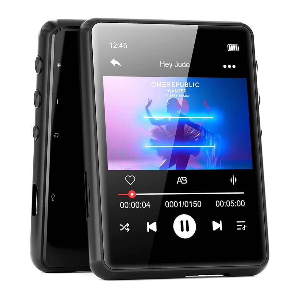 128GB 2.4 Inch Full Touch Screen MP3 Player Bluetooth 5.4 Built-in Speaker Hi-Fi Music Player Video FM Radio Recorder Camera