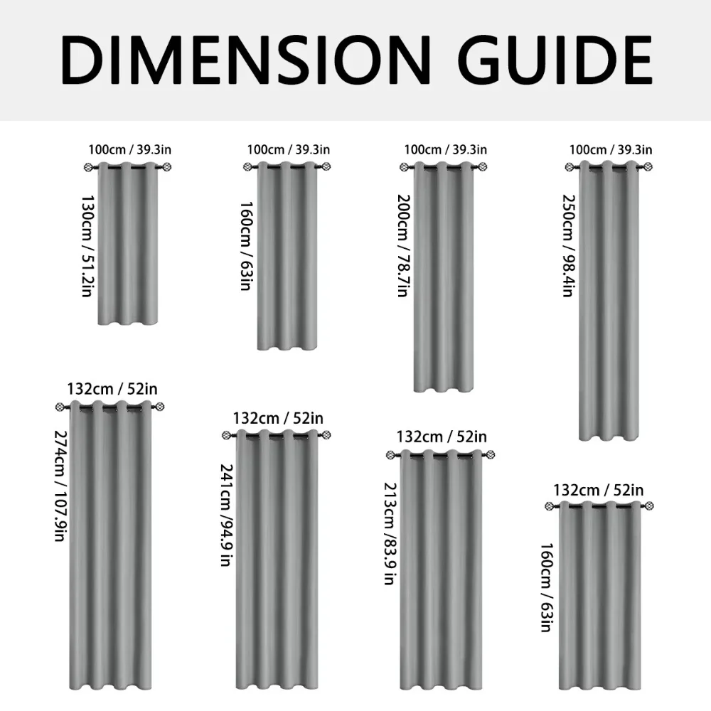 2pcs 100% Blackout Curtains Heat Insulation, Grommet Top Curtains for Living Room, Bedroom, Kitchen, Bathroom, Home Decor