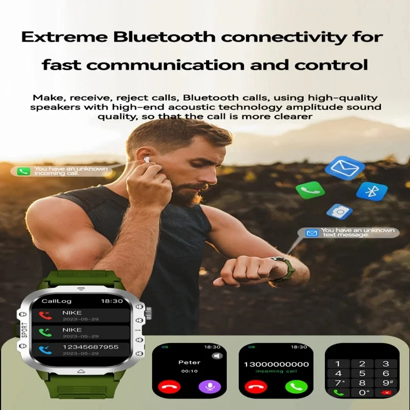 Electronic Smart Watch BT Call Heart Rate Monitor Smartwatch Fitness Tracker Waterproof Sport Watches for Man Woman Android 2026
