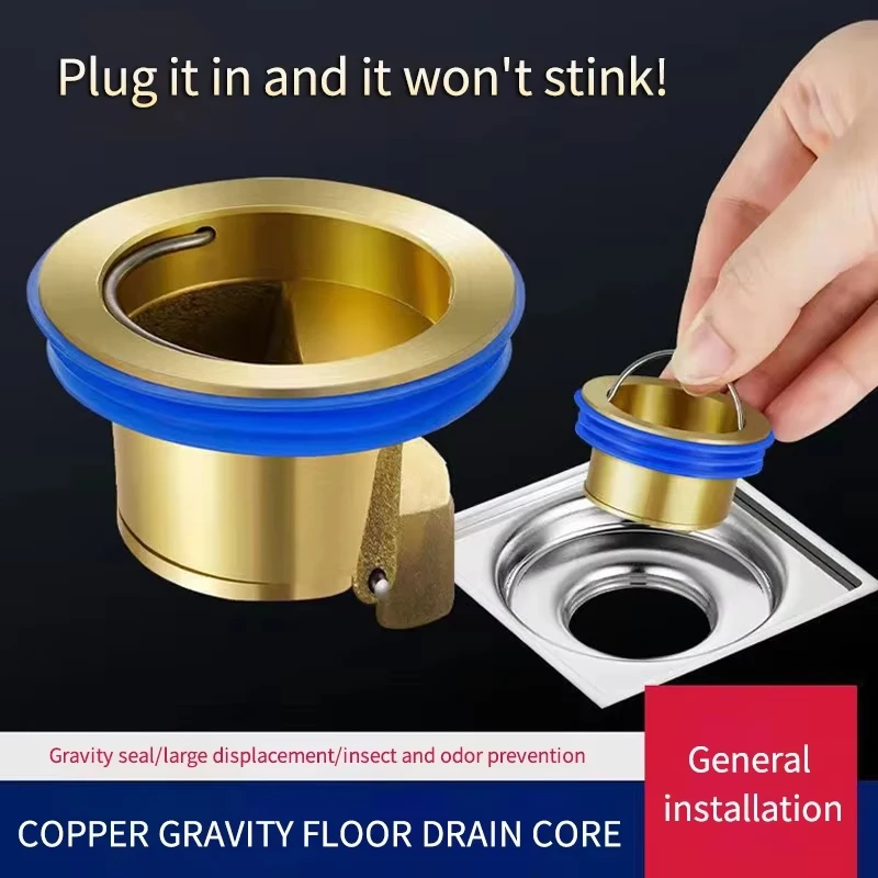 

Brass Floor Drain Core - Fast Drainage Odor & Insect Proof Bathroom Sink Strainer Shower Backflow Preventer Filter Plug