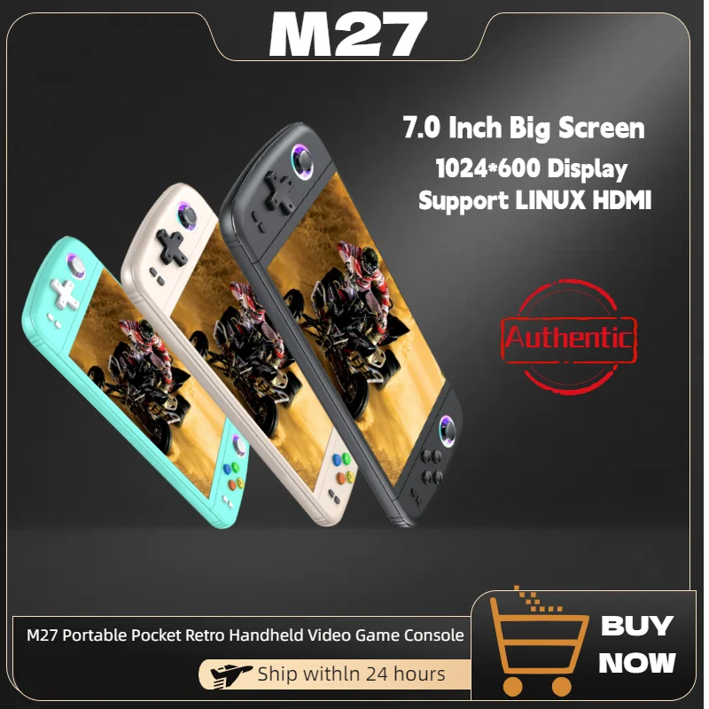 

Authentic BOYHOM M27 Big Screen 7 inches display Handheld Game Player supports PSP etc30+simulators Have fun playing