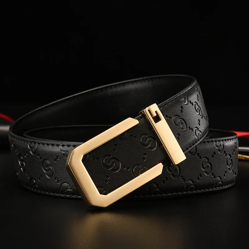 Men's Belt Slide Buckle Belt for Men Luxury Brand Design Waistband Fashionable Casual Belt Male