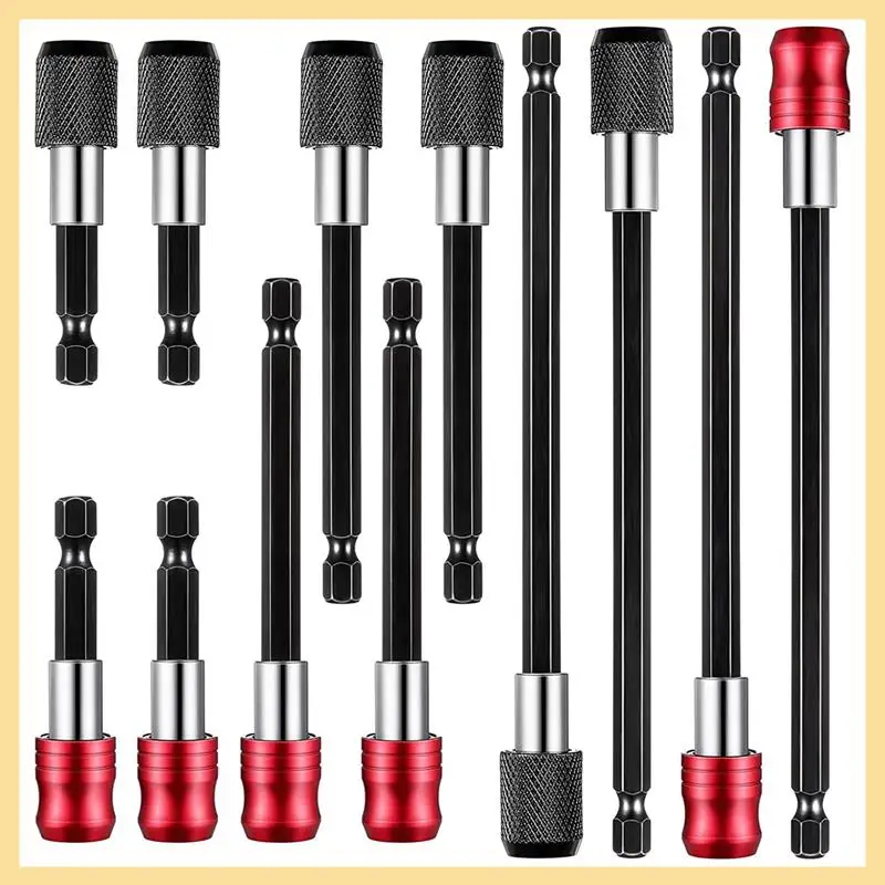 

GOOD-12Pcs Drill Bit Extension 1/4 Inch Hex Shank Bar Socket Screwdriver Bit Holder And Extension Chuck Adapter Set