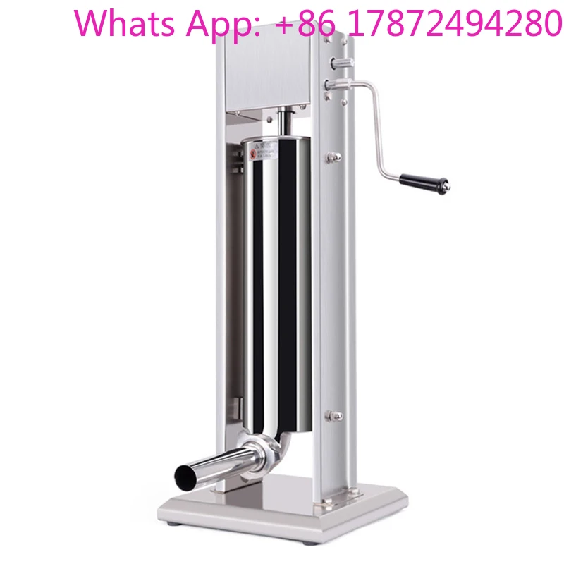 7L Vertical Sausage Stuffer Filler Manual Stainless Steel Kitchen Meat Tool Tubes Sausage Maker