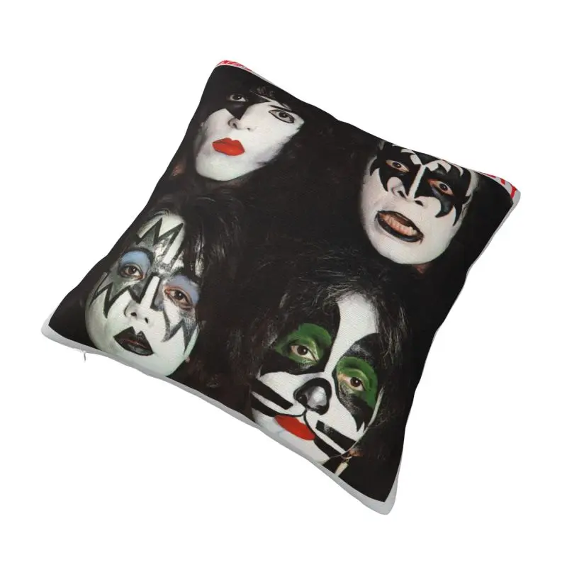 Custom Kiss Rock Roll Pillowcase Gorgeous Metal Heavy Band Cushions Cover Square Pillowcase