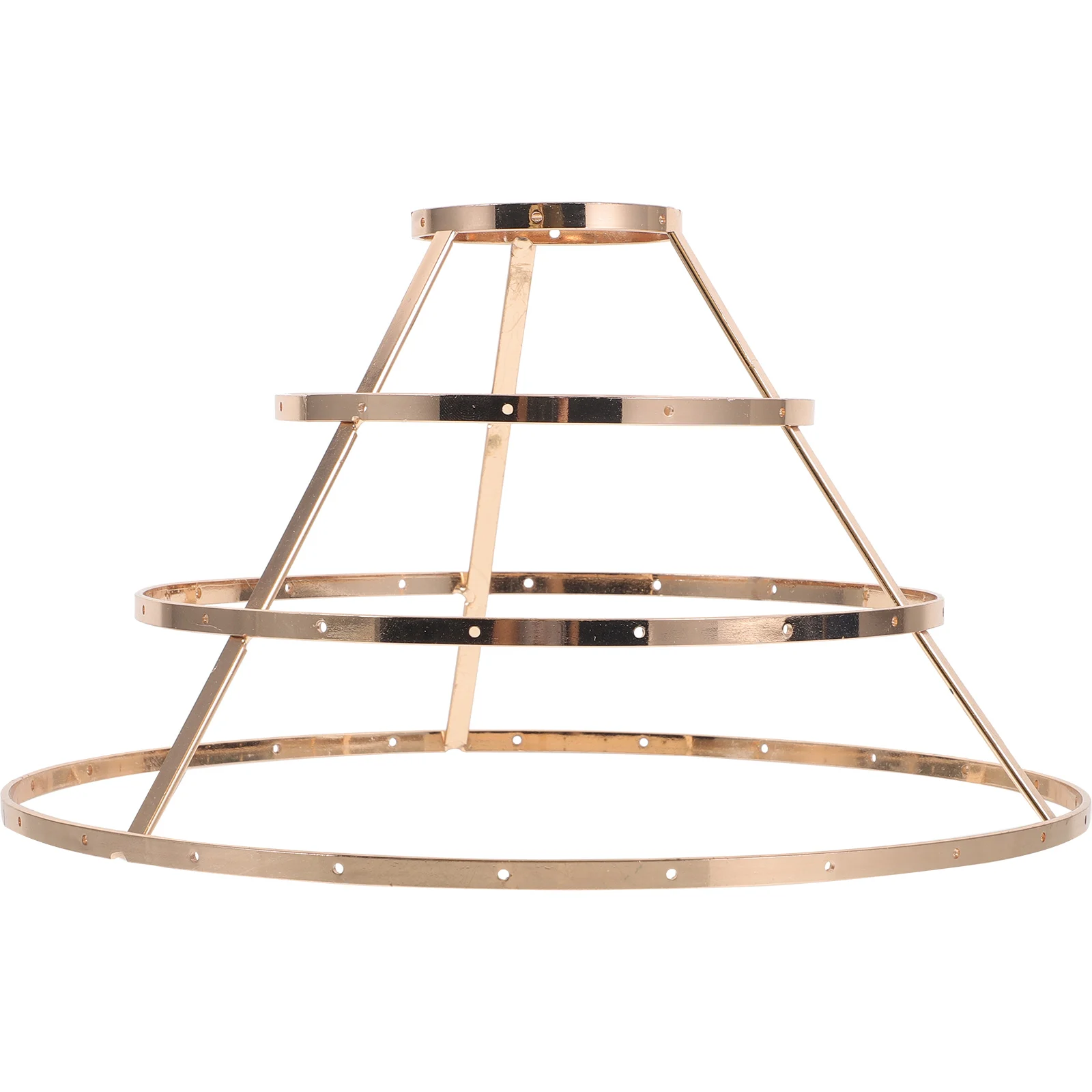 

Crystal Lamp Shade Stand 25cm Diameter 6cm Height Gold Double Layer Metal Frame for Table Lamp DIY Chandelier Home Decor