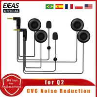 EJEAS 3.5mm Jack HiFi CVC Noise Reduction Microphone Headset for V6 Series Q2 Q7 V4 Plus Motorcycle Bluetooth Helmet Intercom