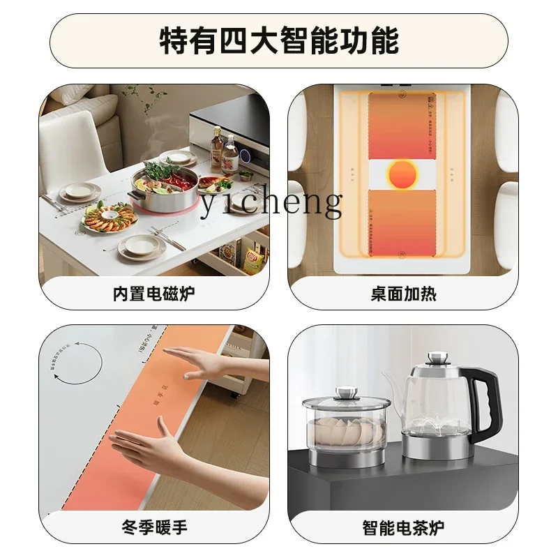 l3 retractable mobile small apartment small island table integrated household modern simple rock slab
