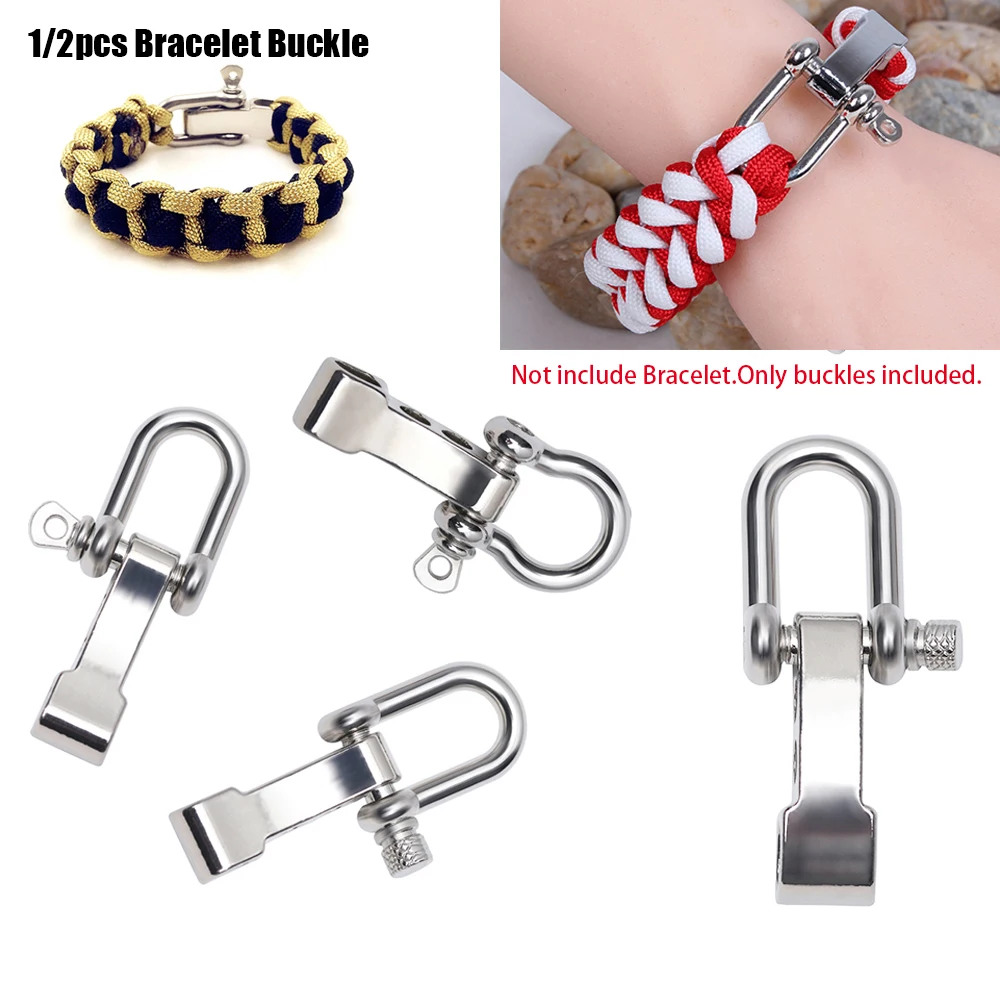 Screw Pin Zinc Alloy Survival Rope Paracords O-Shaped Bracelet Buckles Paracord Bracelets accessories U-Shaped Shackle Buckle