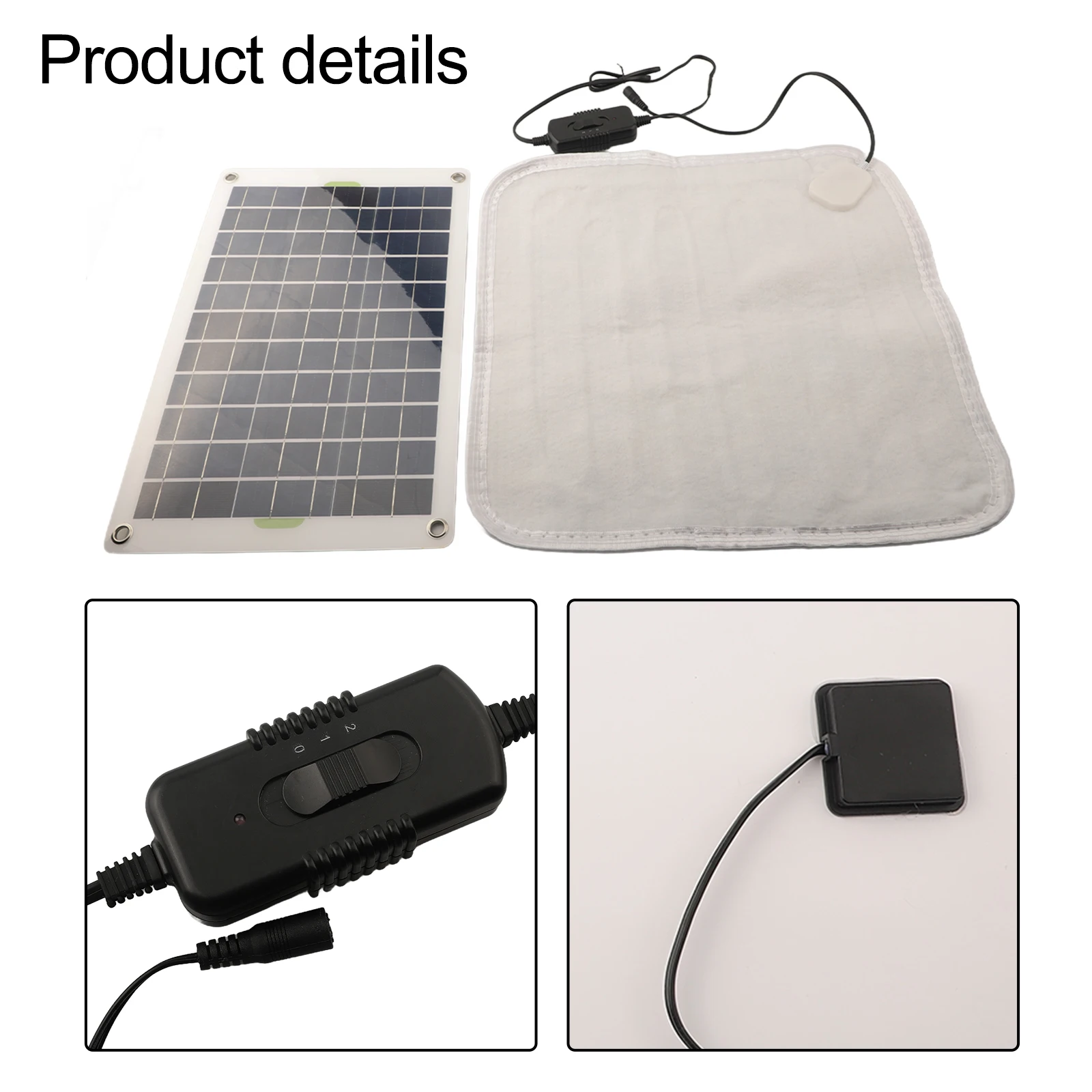 50W Solar Heating Pad Pet Heating Pad Foot Warmer Carpet Electric Heated Mat Pad With Solar Panels Energy Storage Box