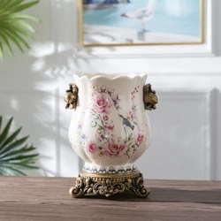 Antique Handicraft Ceramic Vase Ancient Chinese Style Vase Wedding Gifts Home Furnishing Decoration Elegant Craft