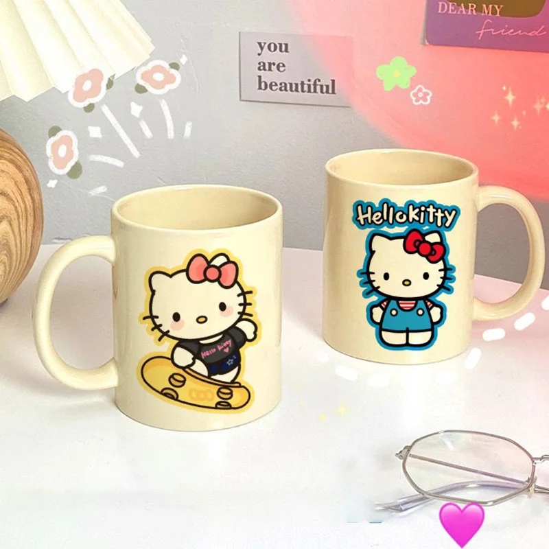 

Симпатичные Мультяшные кружки Sanrio Hello Kittys 350 мл кавайная керамика домашняя чашка для молока кофе завтрака воды аниме аксессуары игрушка подарок для девочки