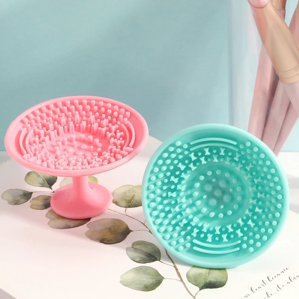 

3 Pcs Silicone Cleaning Pad Beauty Tool Wash Mat Egg Brushes Cleaner Makeup Cleaner For Brushes Sponge Non Deform