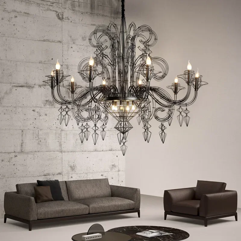

Baroque Black Candle LED Chandelier Designer Ceiling Lamp For Bedroom Living Room Restaurant Indoor Lighting Fixture