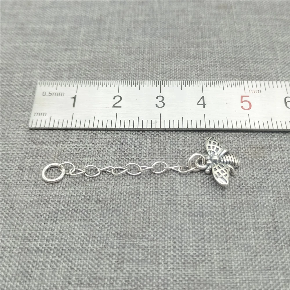 2pcs of 925 Sterling Silver Honey Bee Extension Chain Extender for Bracelet Necklace