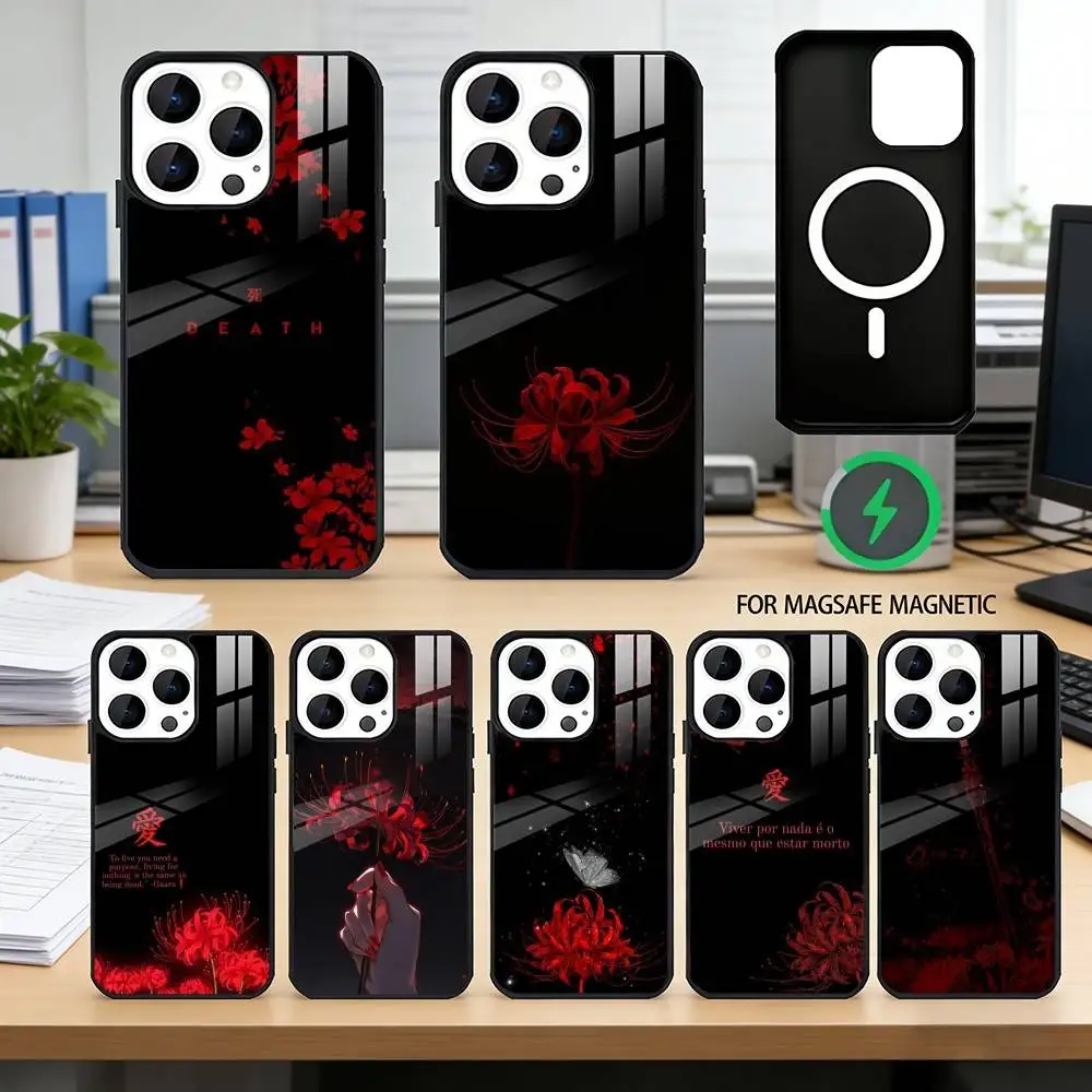 

Ghoul Red Spider Lily Tokyo Phone Case For iPhone17,16,15,14,13,12,11 Plus,Pro Magnetic For Magsafe Wireless Charging