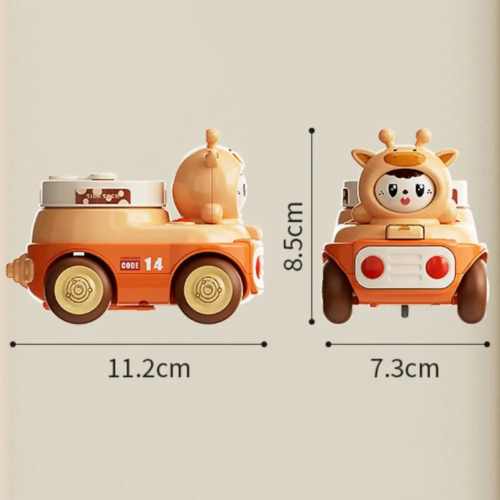 3 Facial Inertia Car Early Learning Face Changing Pull Back Vehicle Plastic Cartoon Pull Back Press Vehicle Girl Boy