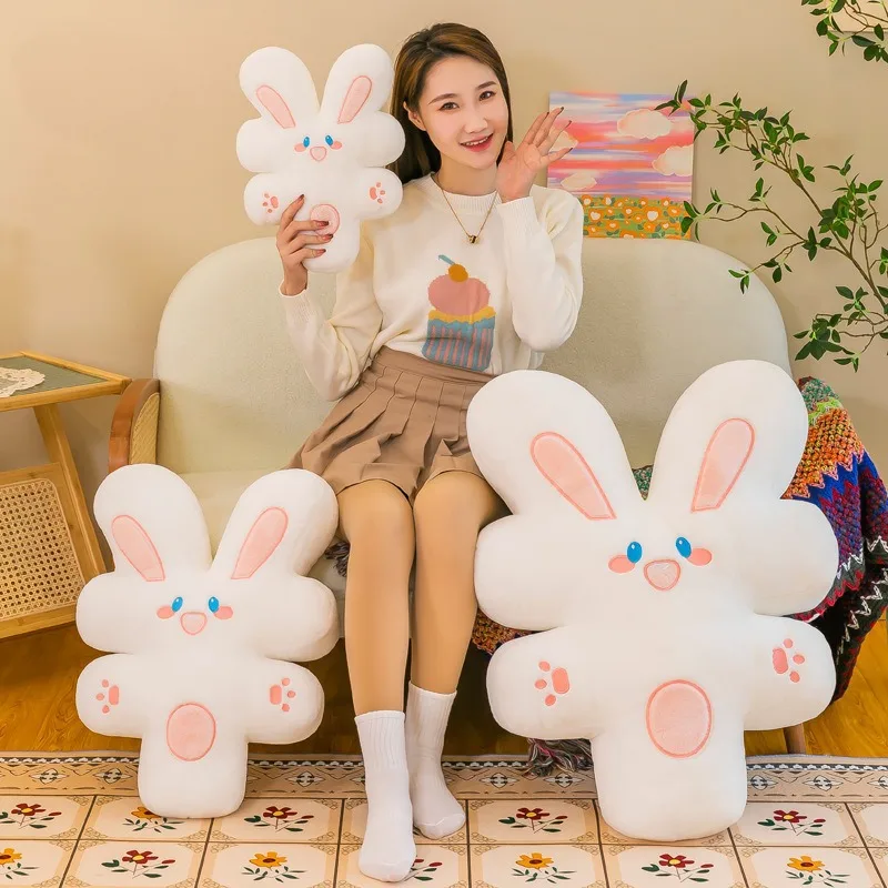 Wohlhabendes Hasenkissen, 40/80 cm, Plüsch-Kaninchen-Spielzeug, weiche gefüllte Kissenpuppe für Kinder, kreatives Geburtstagsgeschenk, reichhaltige Kaninchen-Plüschtiere