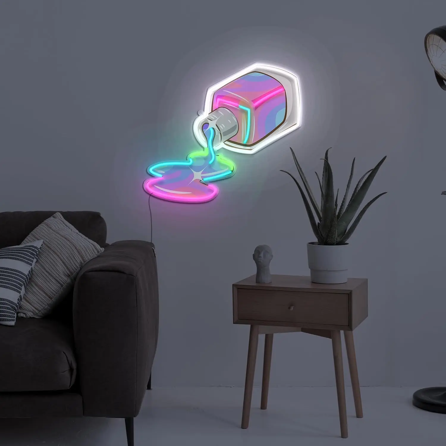 Nail Polish UV Printing Neon Sign Dimmable LED Light USB Power Switch Suitable for Beauty Shop Dressing Room Decoration Gifts